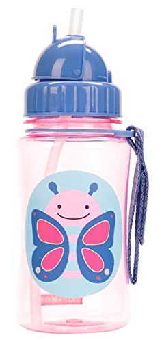 Skip Hop Zoo Straw Bottle, Pink Butterfly