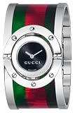 Gucci Women`s YA112417 Twirl Medium Green Red Green Acetate Bangle Watch