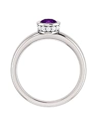 Platinum 7.00x5.00mm Oval Cut Amethyst and Diamond Ring -- LIFETIME WARRANTY
