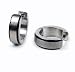 Minott Damen Ohrschmuck Ohrringe Creolen Titan matt mit schwarzem Rand 23958K