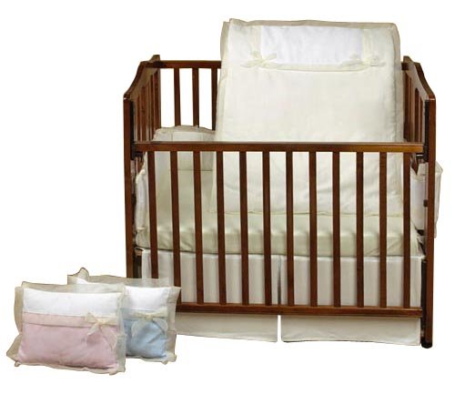 Baby Doll Bedding Classic Bows Crib Bedding Set, Ecru