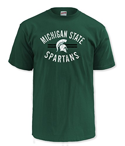 NCAA Michigan State Spartans Men's Pro Weight Short Sleeve College Logo Tee, Small