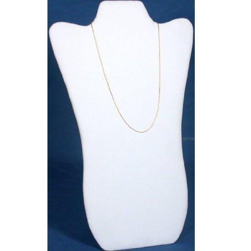 White Velvet Padded Necklace Pendant Bust Showcase Display 14 1/8