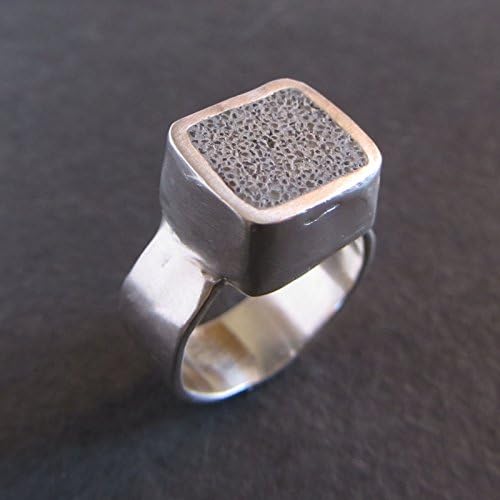 Sterling silver and concrete statement ring