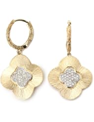 14k Yellow Gold Four Leaf Clover Diamond Earring, with .25 Carats of Diamonds (G-H Color, SI1-SI2 Clarity)