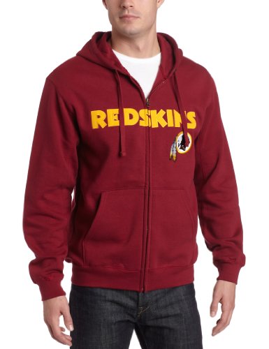 NFL Men's Washington Redskins Classic II Long Sleeve Fullzip Fleece With Hood (Dark Garnet, X-Large)