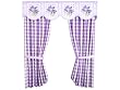 Dollhouse Miniature Lilac Gingham Curtains