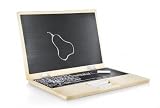 I-Wood, My first Laptop, Notebook aus Holz mit Tafel und Kreide aufklappbar