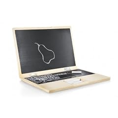 I-Wood, My first Laptop, Notebook aus Holz mit Tafel und Kreide aufklappbar