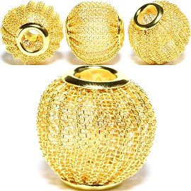 Gold Tone Mesh Ball - Compatible with Pandora, Chamilia, Troll, Biagi - Quantity of One