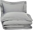 Pinzon 400-Thread-Count Pleated Hem  Egyptian Cotton Sateen Duvet Set - King, Sterling