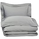 Pinzon 400-Thread-Count Pleated Hem  Egyptian Cotton Sateen Duvet Set - King, Sterling