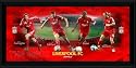 Jamie Carragher, Steven Gerrard, Ryan Babel & Andriy Voronin 4 Player Framed 18x8" Print, Liverpool FC.