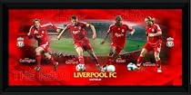 Jamie Carragher, Steven Gerrard, Ryan Babel & Andriy Voronin 4 Player Framed 18x8" Print, Liverpool FC.