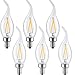 LETO CA11 Candelabra LED Bulbs 2W,UL Listed-20W Light Bulbs Equivalent,LED Warm White 2700K decorative light bulbs,6-Pack