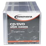 INNOVERA CD/DVD Polystyrene Thin Line Storage Case Clear 100/Pack Protects Discs Durable