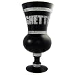 BLACK GLASS PIMP P I M P CUP CLEAR LETTERS "GHETTO"