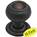 25 Pack - Cosmas 4040ORB Oil Rubbed Bronze Rope/Scroll Cabinet Hardware Knob with Matching Backplate - 1-1/4