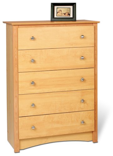 Prepac Sonoma 5 Drawer Chest in Maple Finish