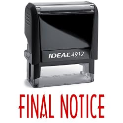 FINAL NOTICE! Office Stock Self-Inking Rubber Stamp