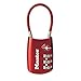 Master Lock Padlock, Set Your Own Combination TSA Accepted Cable Luggage Lock, 1-3/16 in. Wide, Red, 4688DRED