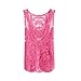 Zacoo Women's Vintage Crochet Lace Tank Top One Size Color pink