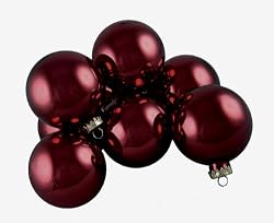 Club Pack of 16 Shiny Burgundy Candy Glass Ball Christmas Ornaments 4" (100mm)