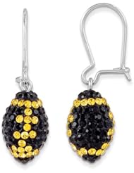 Sterling Silver Swarovski Elements Iowa City Spirit Football Earrings
