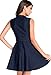 ZKESS Women's Sleeveless Low Neck Denim Belted Skater Dress XL Size Dark Blue