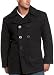 London Fog Men's 32" Wool Double Breasted Pea Coat,Charcoal,Large