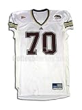 White No. 70 Game Used Western Michigan Adidas Football Jersey