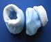 Blue and White Booties (Four sizes! Micro preemie 0-3 pounds to 12 pounds)