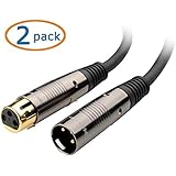 Cable Matters 2-Pack, Gold Plated XLR Male to Female Microphone Cable 3 Feet
