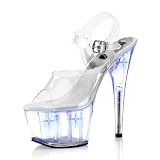 *ADORE-708LT, 6 1/2" Ankle Strap PF Sandal W/Lights