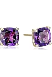 14k Yellow Gold Cushion-Cut Stud Earrings