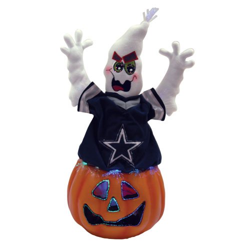 NFL Dallas Cowboys Lighted Fiber Optic Halloween Ghost Decoration on Pumpkin