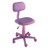 Purple color armless secretary computer fabric desk chair with gas lift.
