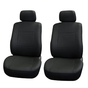 Get Solid Black Car Seat Cover of Full Leather Set