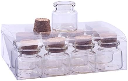 Longchuan 0.33oz Smalll Diameter Pyrex Glass Tube Pack of 12 (Cork)