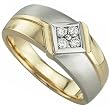 0.20 Ct.T.W. Round Brilliant Cut Diamonds, Two Tone 14Kt. Gold. Two Tone Men's Diamond Ring