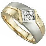 0.20 Ct.T.W. Round Brilliant Cut Diamonds, Two Tone 14Kt. Gold. Two Tone Men's Diamond Ring