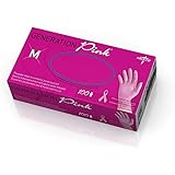 Medline Generation Pink 3G Synthetic Exam Gloves, Medium, 100 Count