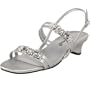 Annie Shoes Women's Evelyn Sling Sandal,Silver,7.5 W US