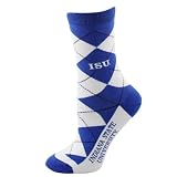 NCAA Indiana State Sycamores Ladies White-Royal Blue Argyle Crew Socks