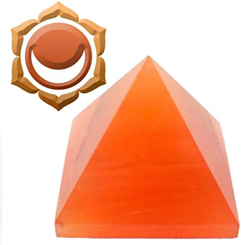 BIGGEST CHAKRA STONE PYRAMID - Natural Healing Crystal: 40mm (2") up to 75mm (3") - Orange Aventurine