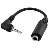 2.5mm (Male) To 3.5mm (Female) Stereo Audio Jack Adapter