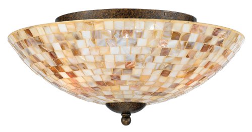Quoizel MY1613ML Monterey Mosaic 16 Inch Diameter 3 Light Semi Flush Mount Light