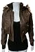 Faux Leather Bomber Jacket with Removable Fur Hood