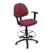 Boss Drafting Stool with Adjustable Arms  and Footring, Burgundy