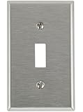 Leviton 84001 1-Gang Toggle Device Switch Wallplate, Standard Size, Device Mount, Stainless Steel